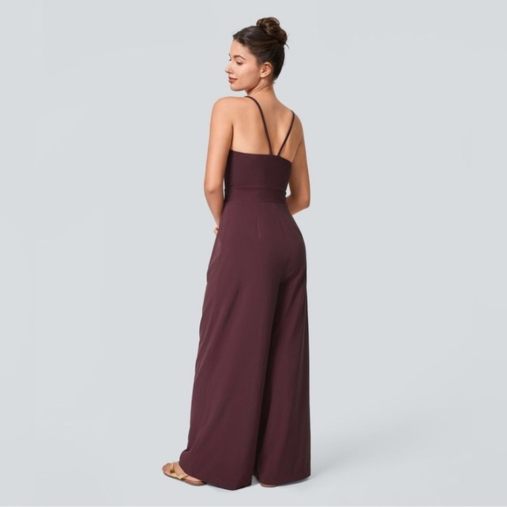 Halara Breezeful Backless Wide Leg Quick Dry Resort Slip Jumpsuit Size Large - Picture 2 of 9